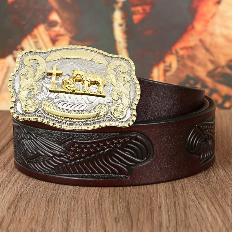 WMG Western Belt Buckles for men women - Praying Rodeo Cowboy Belt Buckle for Men Women - Fits Up to 2 Inch Belts - Image 5